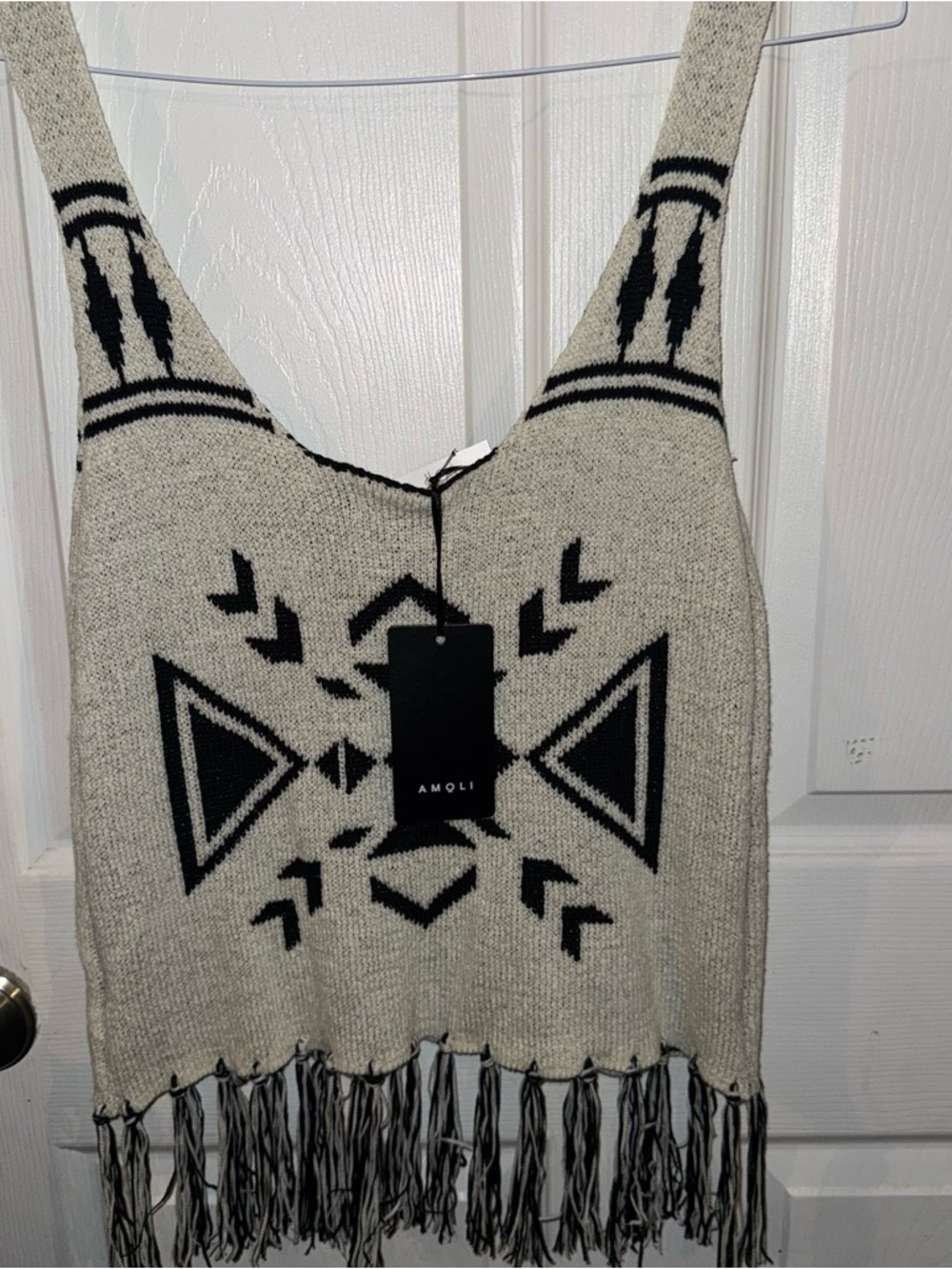 AMOLI Black & Cream Knit Sweater Tank Top - Picture 5 of 5